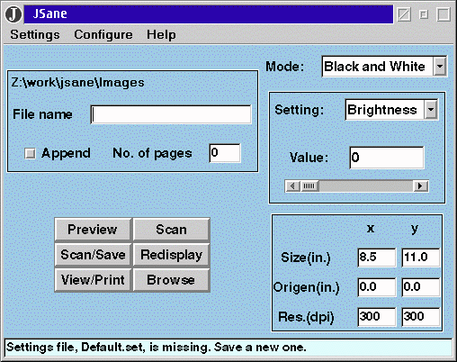 screenshot of jsane