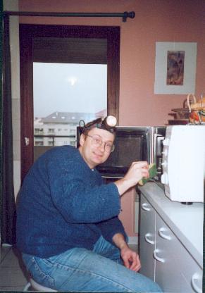 Silly picture of me cleaning the microwave